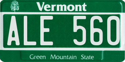 VT license plate ALE560