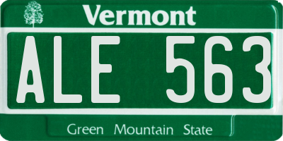 VT license plate ALE563