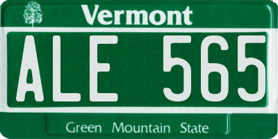 VT license plate ALE565