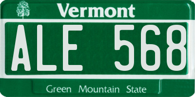 VT license plate ALE568