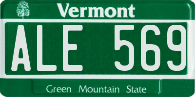 VT license plate ALE569