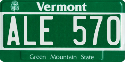 VT license plate ALE570