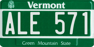 VT license plate ALE571
