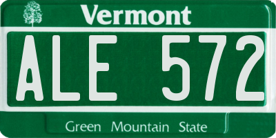 VT license plate ALE572