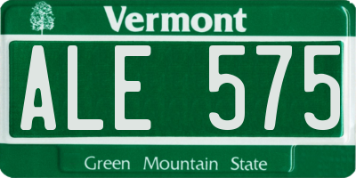 VT license plate ALE575