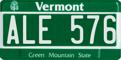 VT license plate ALE576
