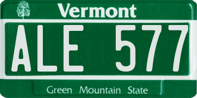 VT license plate ALE577