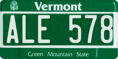 VT license plate ALE578