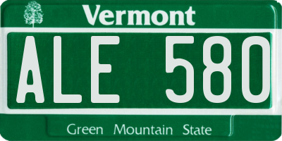 VT license plate ALE580