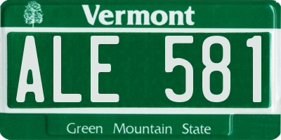 VT license plate ALE581