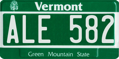 VT license plate ALE582