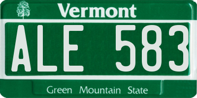 VT license plate ALE583