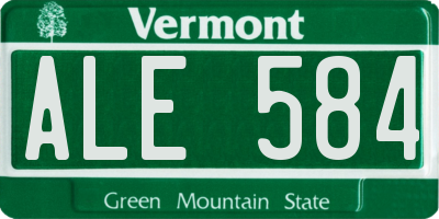 VT license plate ALE584