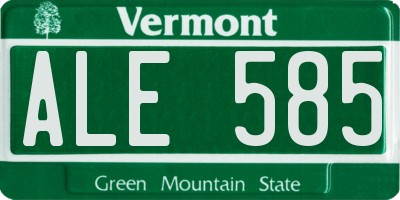 VT license plate ALE585