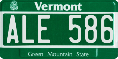 VT license plate ALE586