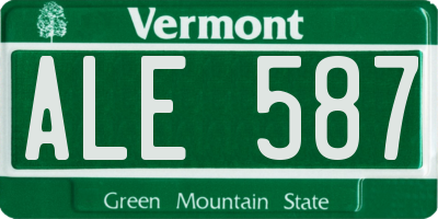 VT license plate ALE587