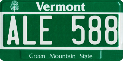 VT license plate ALE588