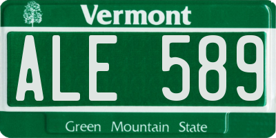 VT license plate ALE589