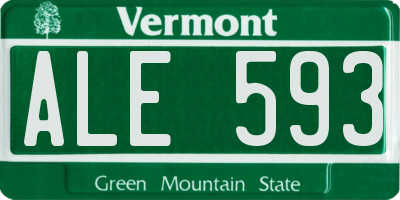 VT license plate ALE593