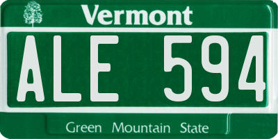 VT license plate ALE594