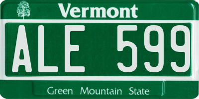 VT license plate ALE599