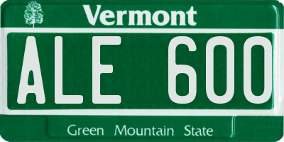 VT license plate ALE600