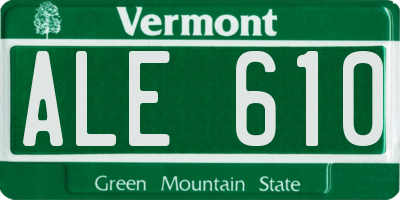 VT license plate ALE610