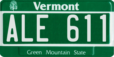 VT license plate ALE611
