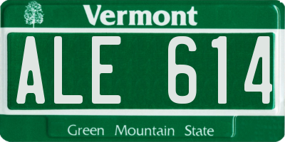 VT license plate ALE614