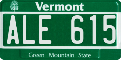 VT license plate ALE615