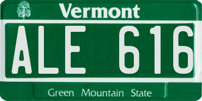 VT license plate ALE616