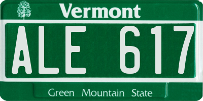 VT license plate ALE617