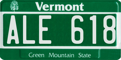 VT license plate ALE618