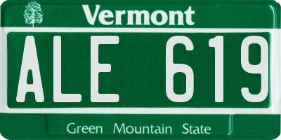 VT license plate ALE619