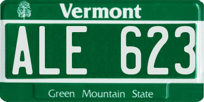 VT license plate ALE623