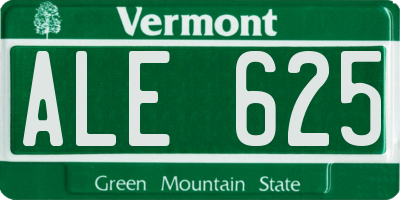 VT license plate ALE625
