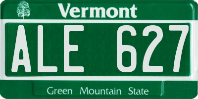 VT license plate ALE627