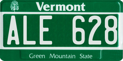 VT license plate ALE628