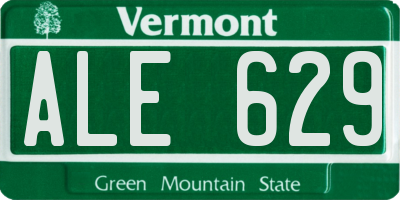 VT license plate ALE629
