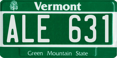 VT license plate ALE631