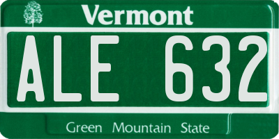 VT license plate ALE632