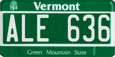 VT license plate ALE636