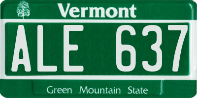 VT license plate ALE637