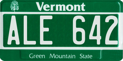 VT license plate ALE642
