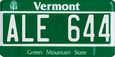 VT license plate ALE644