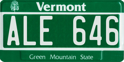 VT license plate ALE646