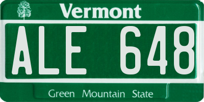 VT license plate ALE648