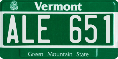 VT license plate ALE651