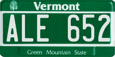 VT license plate ALE652