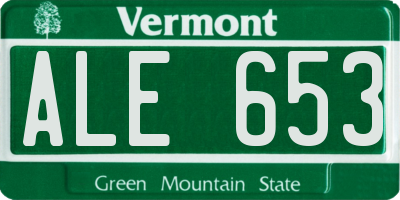 VT license plate ALE653